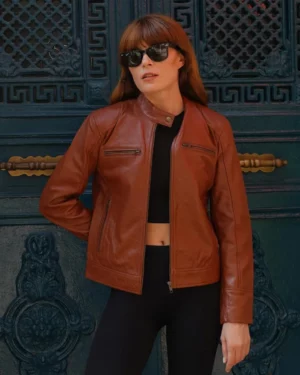 Harley Brown Leather Biker Jacket