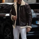 Leon B-3 Black Leather Bomber Jacket