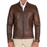 Mason Vintage Brown Leather Biker Jacket