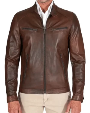Mason Vintage Brown Leather Biker Jacket