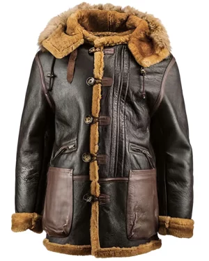 Smith B-7 Flying Parka Brown Leather Bomber Jacket