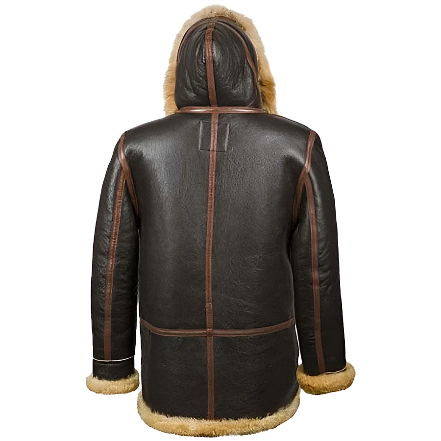 Smith B-7 Flying Parka Brown Leather Bomber Jacket - Image 2
