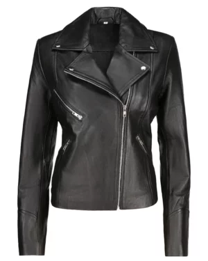 Sophie Black Leather Biker Jacket