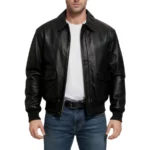 Striker A-2 Black Flight Bomber Leather Jacket