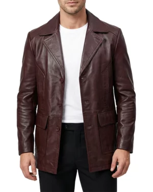 Warrick 1970s Choco Brown Leather Blazer