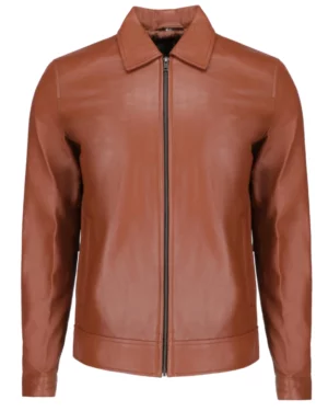 Wick Tan Leather Harrington Jacket