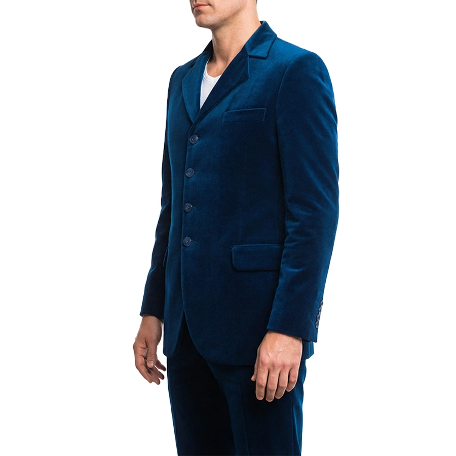 Austin Blue Velvet 2 Piece Suit - Image 2