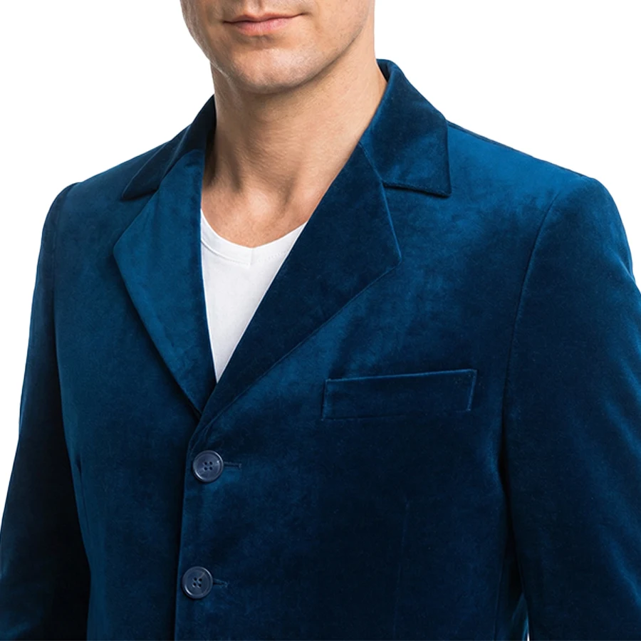 Austin Blue Velvet 2 Piece Suit - Image 5