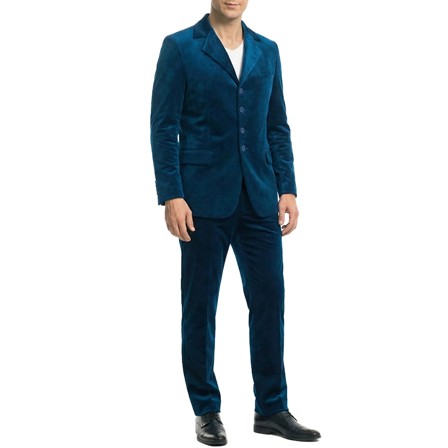 Austin Blue Velvet 2 Piece Suit - Image 7
