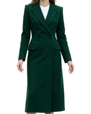 Catherine Double Breasted Forest Green Wool Coat