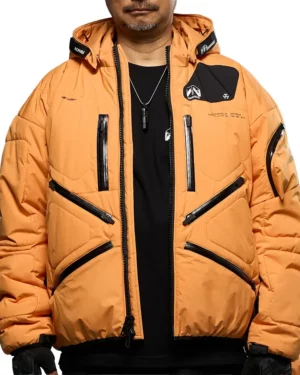 Hideo Orange Signature Parachute Puffer Jacket
