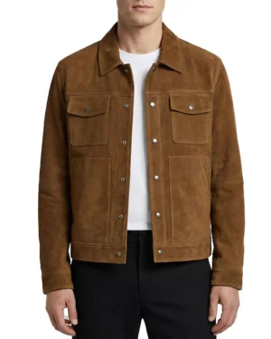 Harrison Brown Suede Trucker Jacket