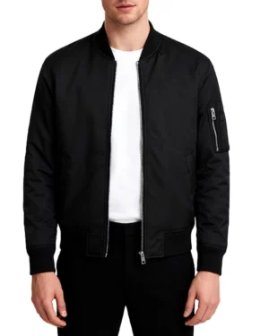 Leonardo Ma-1 Black Cotton Bomber Jacket