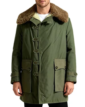 Marler Faux Shearling Green Swedish Field Cotton Mid-Length Coat