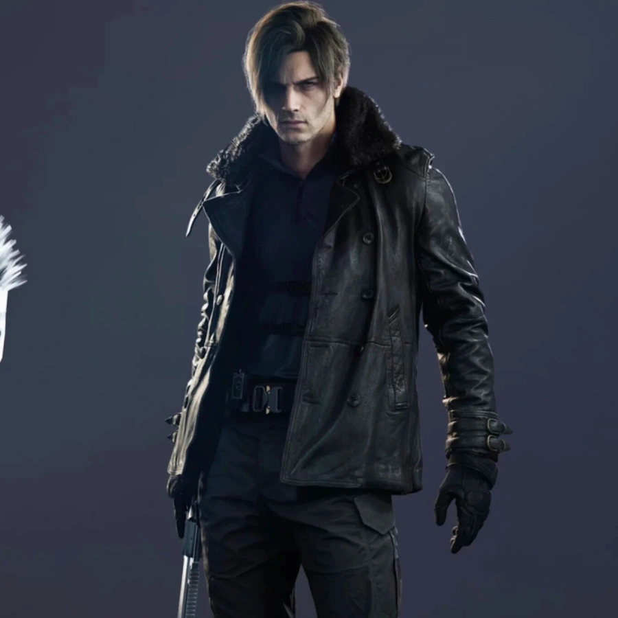 Leon Double Breasted Black Leather Jacket - Image 3